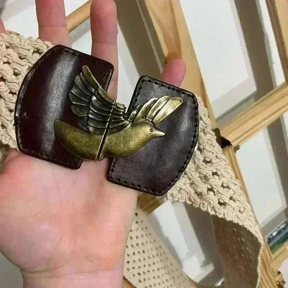 S/M metal bird and crochet belt - Picture 2 of 8